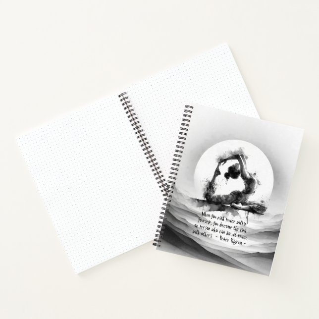 Yoga Reiki Einbeinige Königtaube Pose Wasserfarbe Notizbuch (Innenseite)