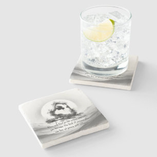 Yoga Reiki Einbeinige Königtaube Pose Wasserfarbe Steinuntersetzer