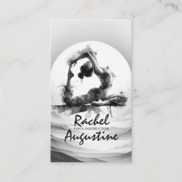 Yoga Reiki Einbeinige Königtaube Pose Wasserfarbe Visitenkarte