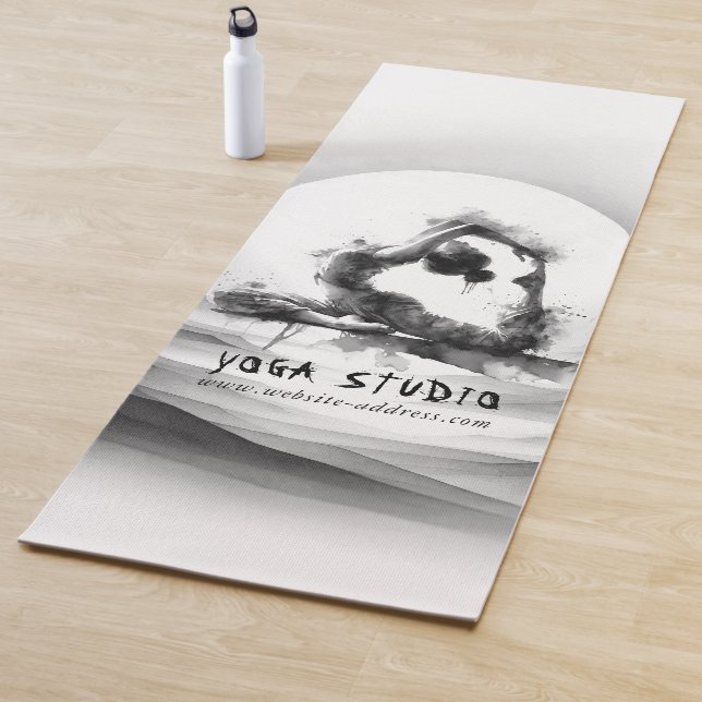 Yoga Reiki Einbeinige Königtaube Pose Wasserfarbe Yogamatte (Beispiel)