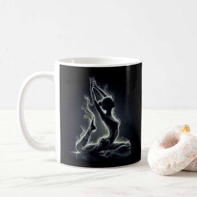 Yoga Reiki Instructor Einbeinige Königstauben-Pose Kaffeetasse (Mit Donut)