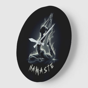 Yoga Reiki Instructor Pose Große Wanduhr