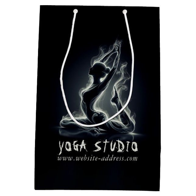Yoga Reiki Instructor Pose Mittlere Geschenktüte (Rückseite)