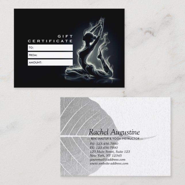 Yoga Reiki Instructor Pose Rabattkarte (Vorne/Hinten)