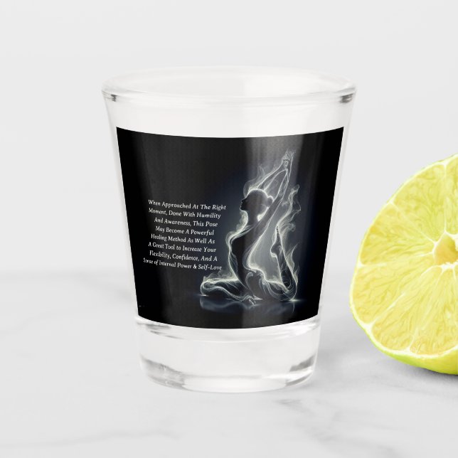 Yoga Reiki Instructor Pose Schnapsglas (Vorderseite)