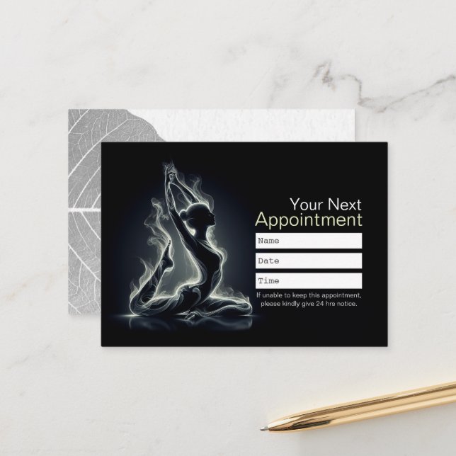 Yoga Reiki Instructor Pose Terminkarte (Vorderseite/Rückseite Beispiel)