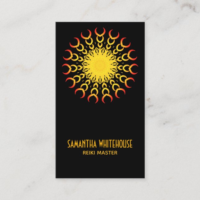 Yoga Reiki Mandala Sun Abstrakte Visitenkarte (Vorderseite)