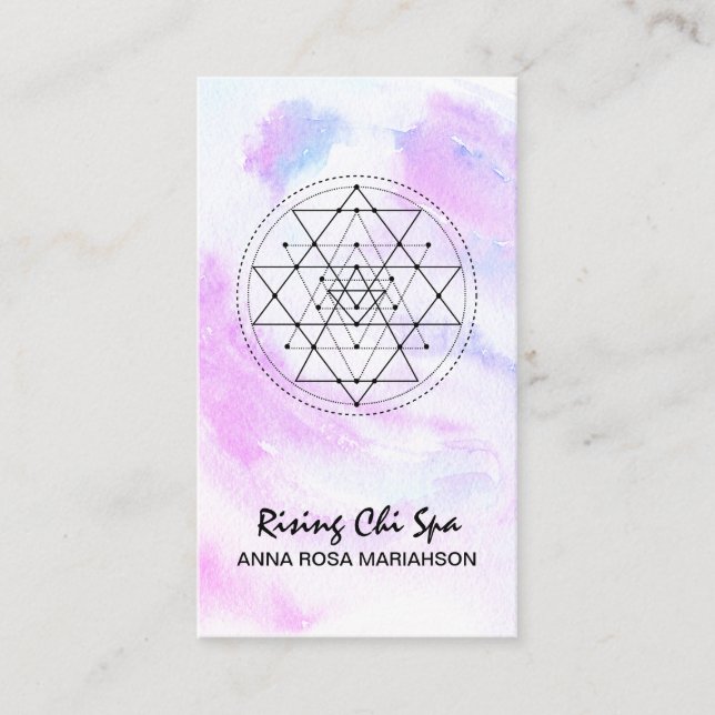 *~* Yoga Reiki Massage Sacred Geometel Pastel Visitenkarte (Vorderseite)