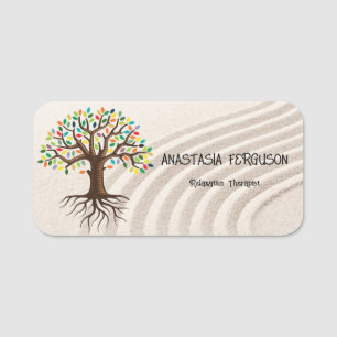 Yoga Relaxation Tree of Life Simple Logo Namensschild
