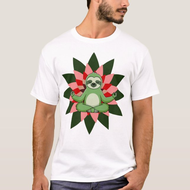 Yoga Relaxation with Elegant Floral Art T-Shirt (Vorderseite)