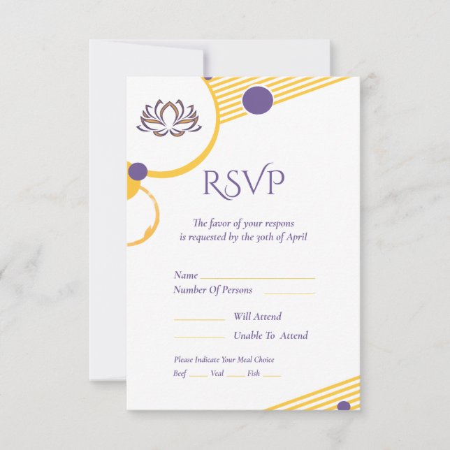 Yoga Response Card RSVP Karte (Vorderseite)