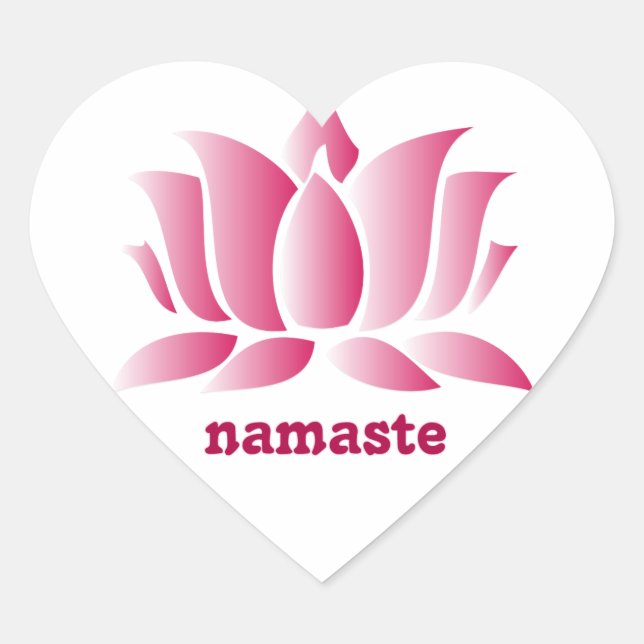 Yoga Rosa Lotus namaste Herz-Aufkleber (Vorderseite)