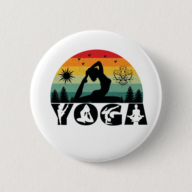 Yoga - Ruhe, Liebe und Licht Button (Vorderseite)