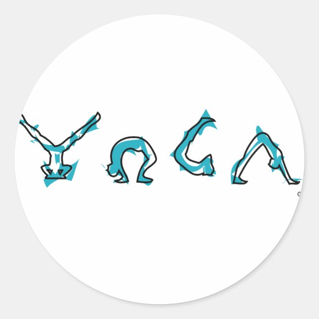 Yoga Runder Aufkleber (Vorderseite)