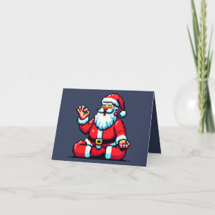 Yoga Santa 8Bit Holiday Fitness Humorvolle Pixel A Karte