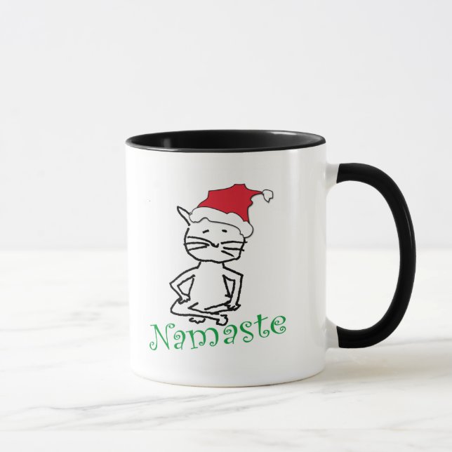Yoga Santa Cat Geschenke Tasse (Rechts)