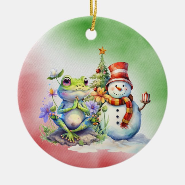 Yoga Santa Favorite Instructor für Weihnachten Keramik Ornament (Vorne)