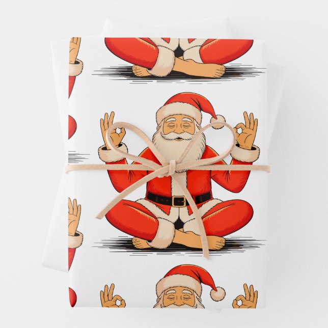 Yoga Santa Namaste Meditation Weihnachten Urlaub Geschenkpapier Set (Beispiel)