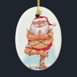 Yoga Santa Ornament<br><div class="desc">Mit diesem Yoga Santa Ornament fügen Sie Ihrem Urlaubshaus einen Hauch von Spaß hinzu. Doppelseitig! Der Weihnachtsmann macht die Pose Bäume auf der einen Seite und die Pose Bow auf der anderen Seite. Perfektes kleine Geschenk für den Yogi in Ihrem Leben.</div>
