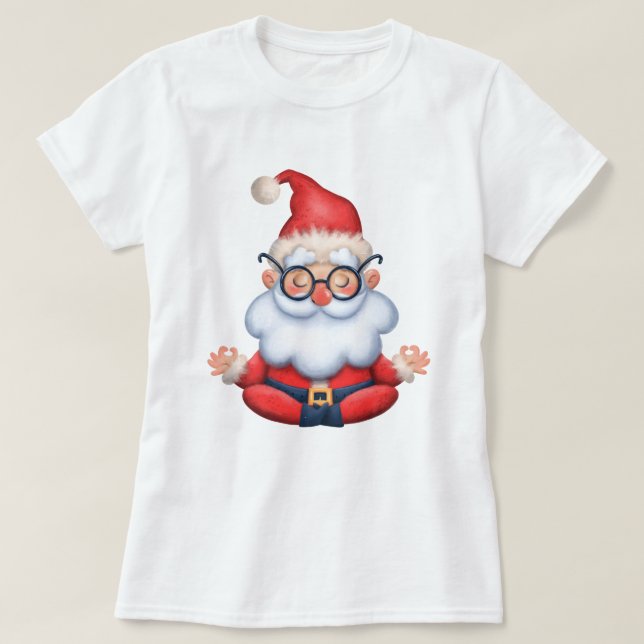 Yoga Santa Weihnachten T - Shirt (Design vorne)