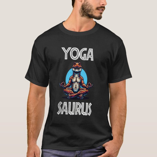 Yoga Saurus Funny T-Rex T-Shirt (Vorderseite)