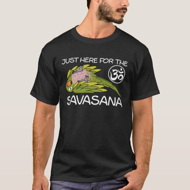 Yoga Savasana Parrot Mustache Parakeet T-Shirt (Vorderseite)