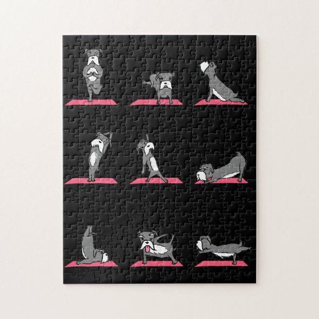 Yoga Schnauzer Hund Funny Jig Saw Puzzle (Vertikal)