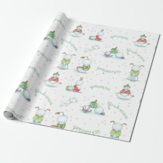 Yoga-Schneemann-Packpapier Geschenkpapier