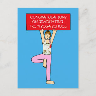 Yoga School Graduate Herzlichen Glückwunsch. Ankündigungspostkarte
