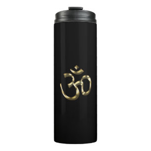Yoga schwarz gold metallic Om Hindu Buddhist Symbo Thermosbecher