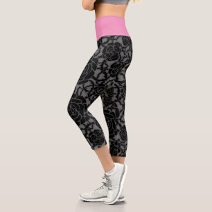 Yoga schwarz-rosa   Zazzle_Growshop. Capri Leggings