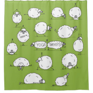 Yoga Sheep: Whimsical Sketch Fun. Duschvorhang
