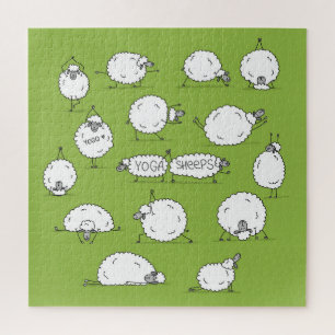 Yoga Sheep: Whimsical Sketch Fun. Puzzle
