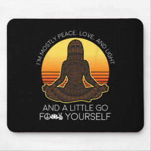 Yoga-Shirt meist Frieden Liebe und Licht und ein W Mousepad