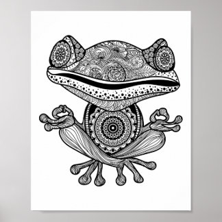 Yoga-Shirt Yoga-Frosch Mandala Meditation Cl-Lehre Poster