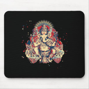 Yoga-Shirts Spirituell Hindu-Gott Ganesha Meditati Mousepad