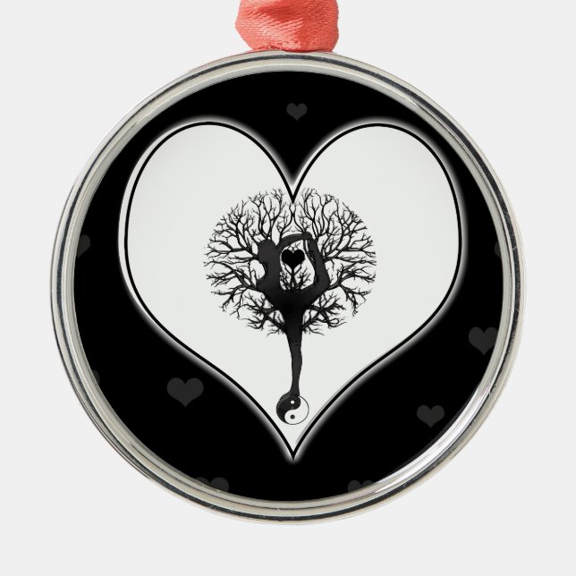 Yoga Silbernes Ornament (Vorne)