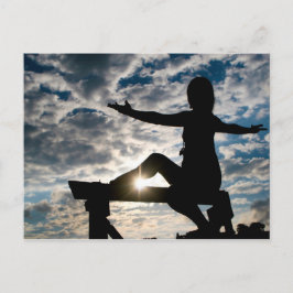 Yoga-Silhouette Postkarte