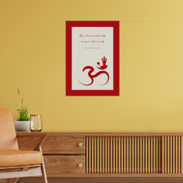 Yoga Silhouette Red Om Ohm Zen Spirituelles Poster