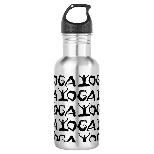 Yoga Silhouettes Edelstahlflasche (Vorderseite)
