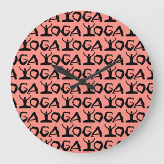 Yoga Silhouettes Große Wanduhr