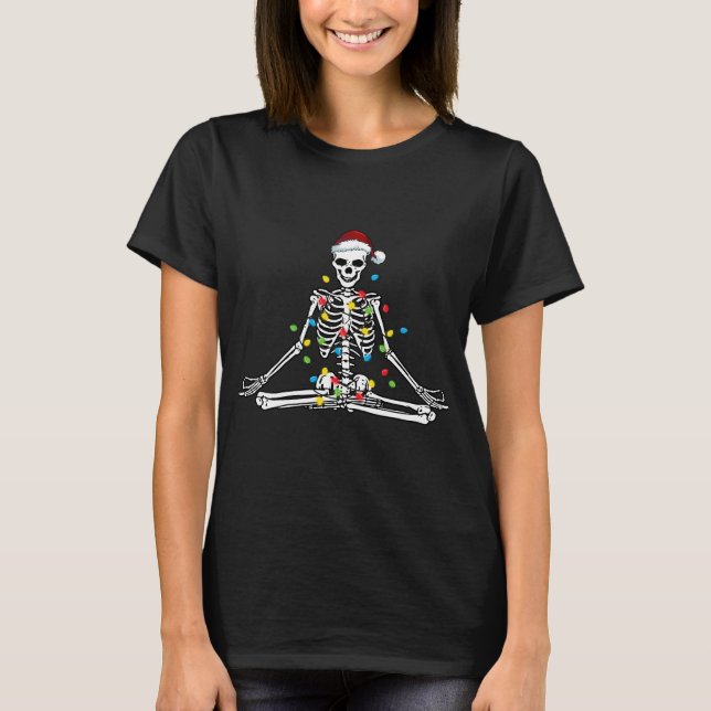 Yoga Skeleton 2023 Pose T-Shirt (Vorderseite)