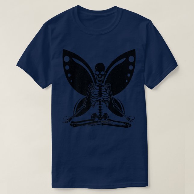 Yoga Skeleton Butterfly Fairy Grunge Fairycore Aes T-Shirt (Design vorne)