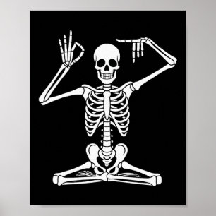 Yoga-Skelett Namaste 67 Meme Lustiger Halloween-Me Poster