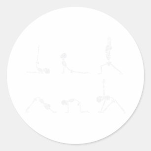 Yoga-Skelette Asana Namaste Lustige Meditationshal Runder Aufkleber