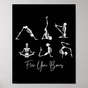 Yoga-Skelette Namaste Lustiger Halloween-Biege-Dei Poster