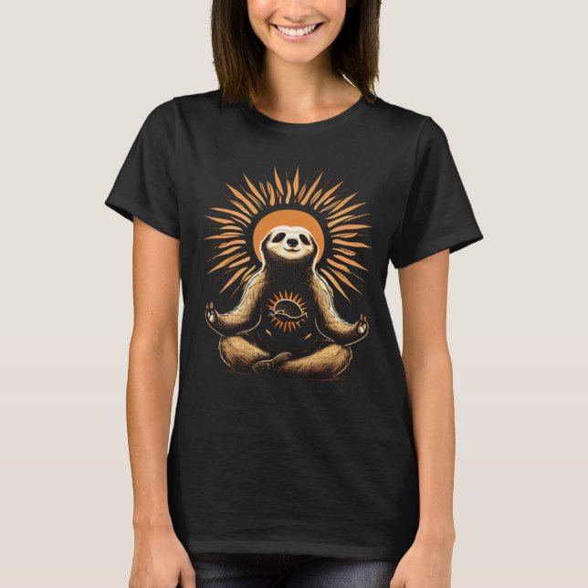 Yoga Sloth Meditation Relax Grafik T-Shirt (Vorderseite)