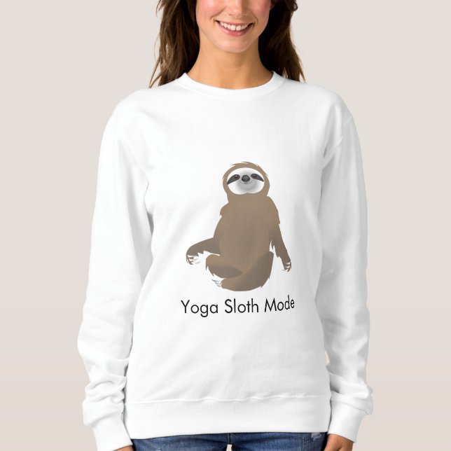 Yoga Sloth Mode Brown Sloth Sweatshirt (Vorderseite)
