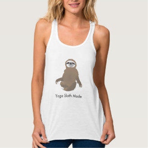 Yoga Sloth Mode Brown Sloth Tank Top