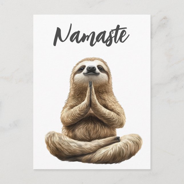 Yoga Sloth Namaste Postkarte (Vorderseite)